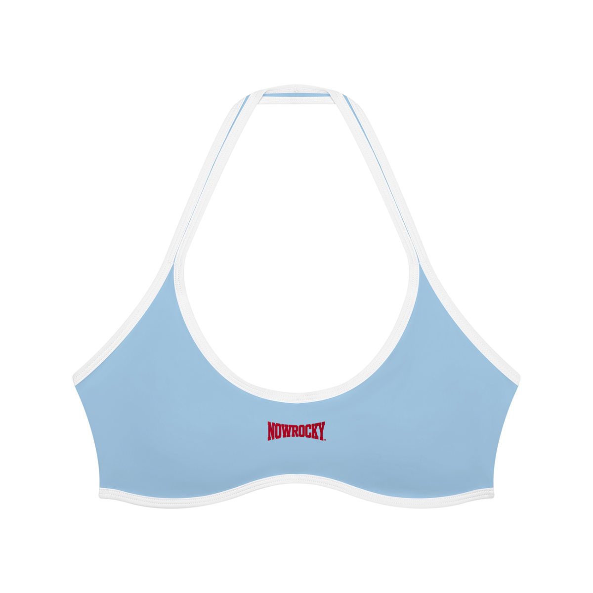 Biustonosz Sportowy Halter Color Block – Nowrocky™ — wiązanie halter na karku, zbliżenie