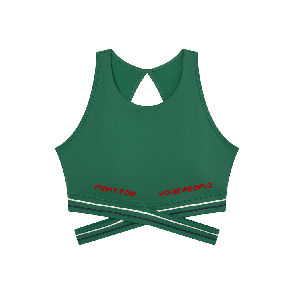 Biustonosz Sportowy Criss-Cross Racerback – Nowrocky™ — biustonosz sportowy z profilu na modelce