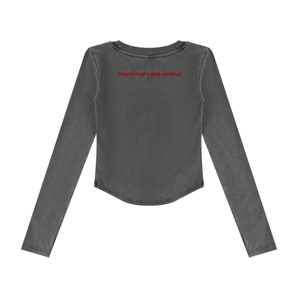 Longsleeve Crop Vintage Wash – Nowrocky™ — koszulka z długim rękawem w kroju crop od tyłu
