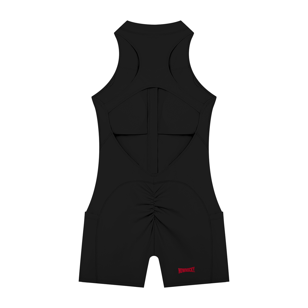 Romper Quarter-Zip z Wycięciami – Nowrocky™ — kombinezon od tyłu, wycięcia na plecach