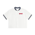 Jersey Baseball Oversized Contrast Rib – Nowrocky™ — zapięcie na guziki, detal