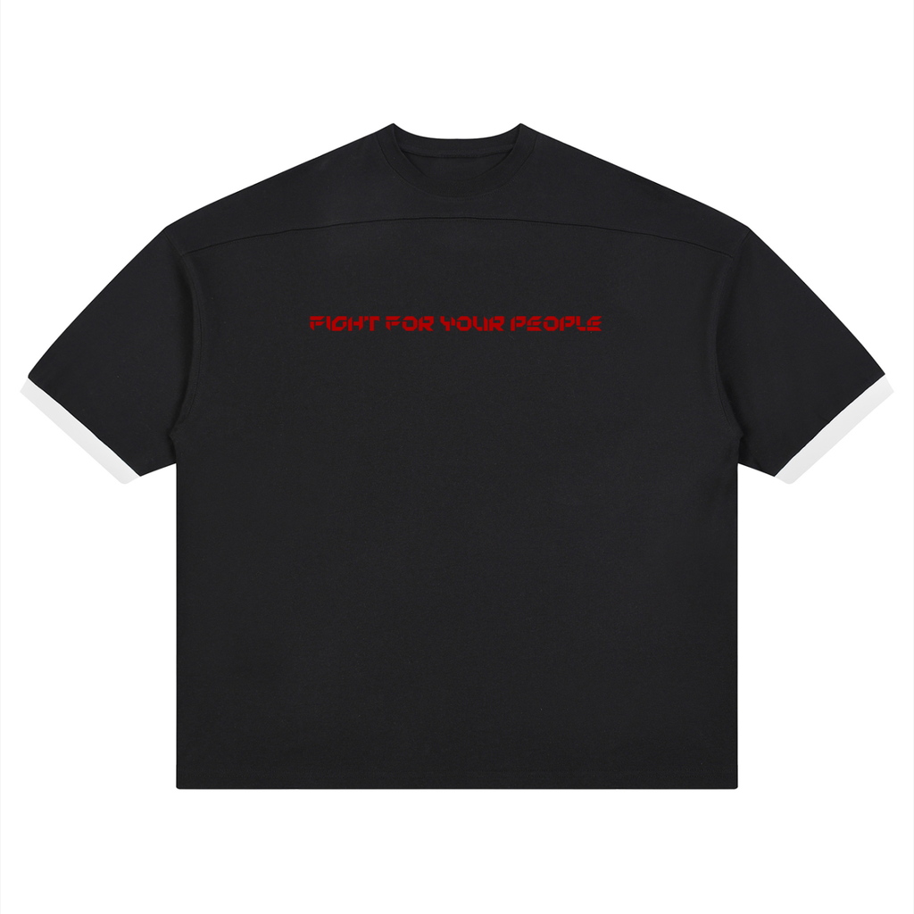 T-shirt Color Block Drop Shoulder – Nowrocky™ — koszulka w bloku kolorystycznym, ujęcie z przodu