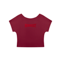 T-shirt Crop Open Back – Nowrocky™ — układ na płasko, strona przednia