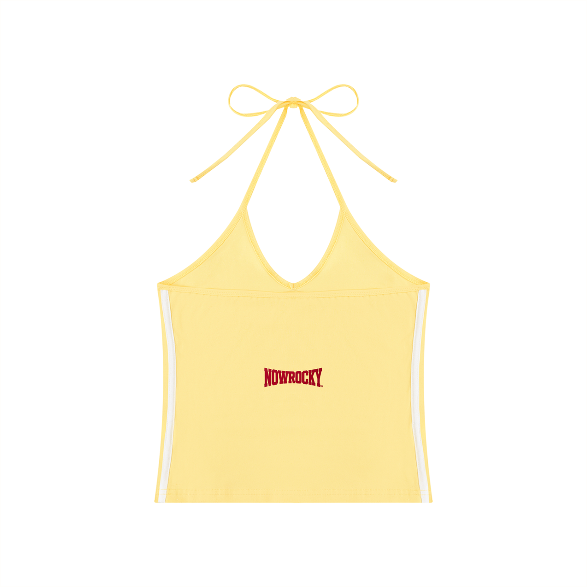 Tank Top Halter Crop Contrast Tape – Nowrocky™ — kontrastowa taśma przy górnej krawędzi