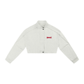 Kurtka Damska Cropped ze Stójką – Nowrocky™ — kurtka na modelce, cała sylwetka