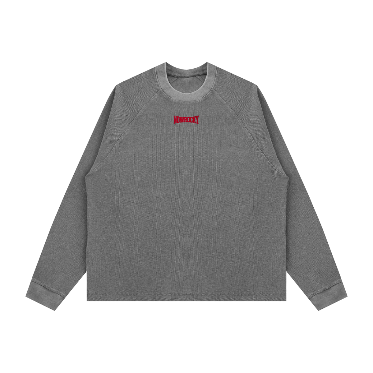 Longsleeve Vintage Wash Boxy Raglan – Nowrocky™ — szew raglanowy przy ramieniu z bliska