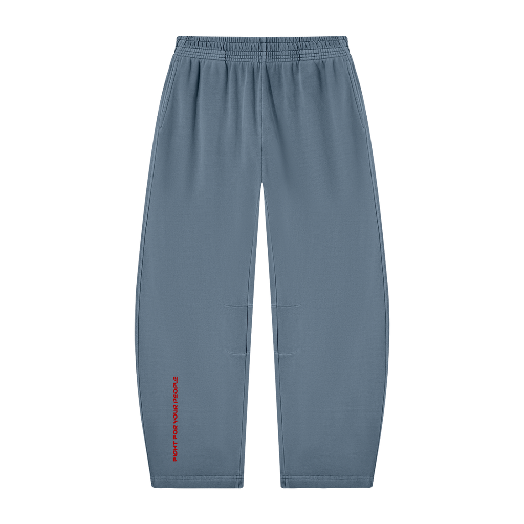 Spodnie Dresowe Barrel Leg Vintage Wash – Nowrocky™ — układ na płasko, pełny krój