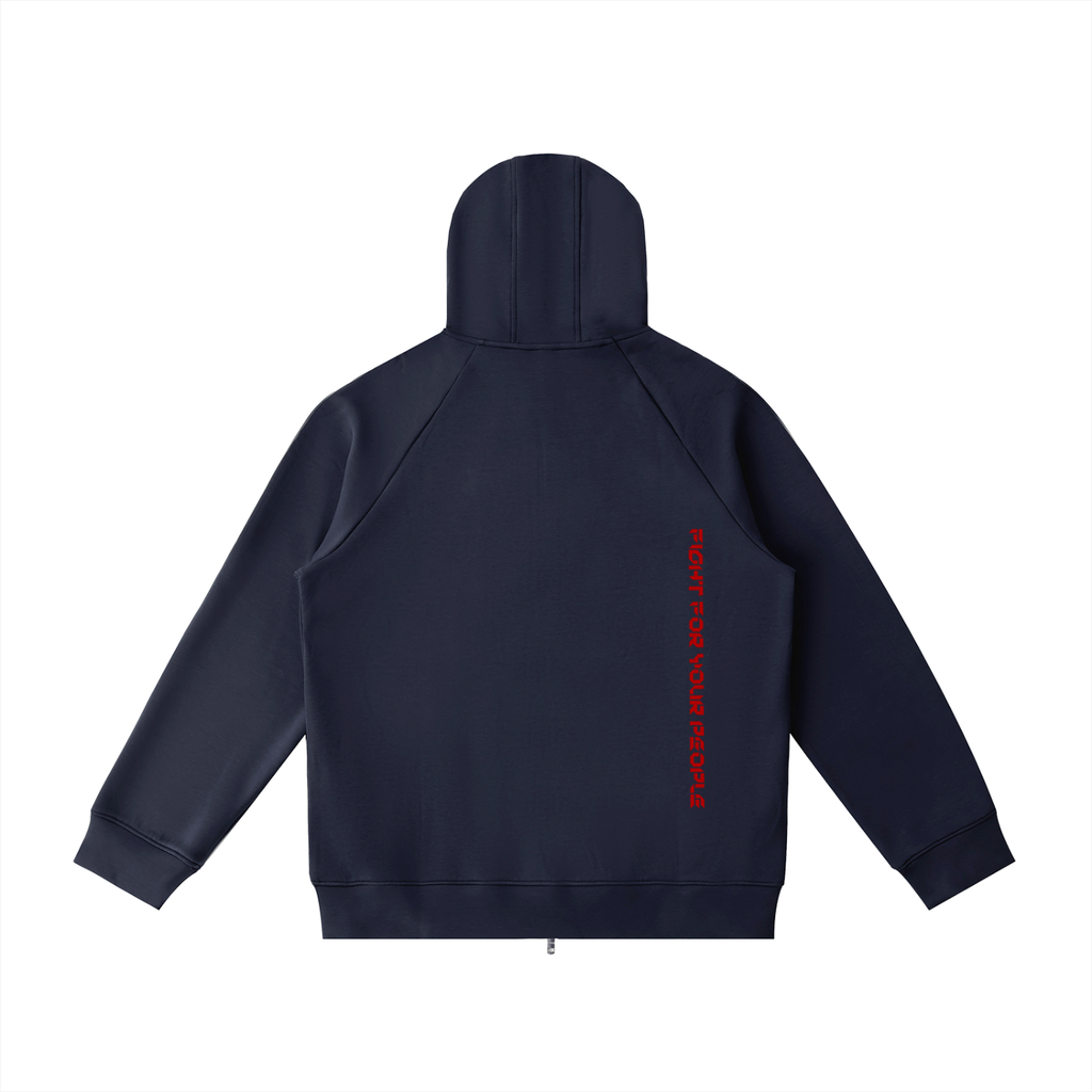 Bluza Zip Hoodie Raglan Heavyweight – Nowrocky™ — kieszenie przednie przy zamku