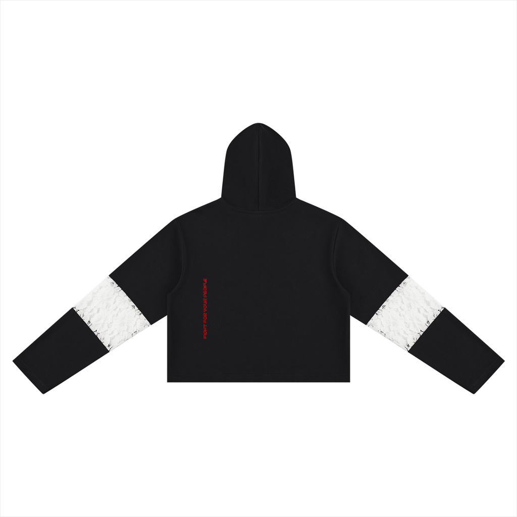 Bluza z Kapturem Crop Koronka – Nowrocky (streetwear)