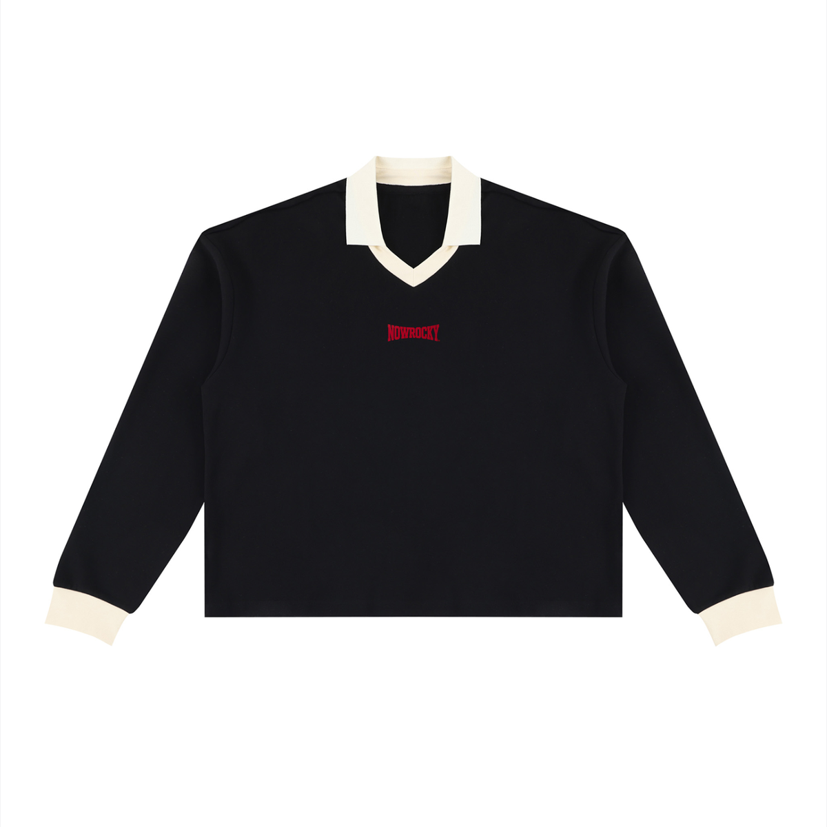 Bluza Color Block Polo Collar – Nowrocky™ — bluza z kołnierzem polo, ujęcie z przodu