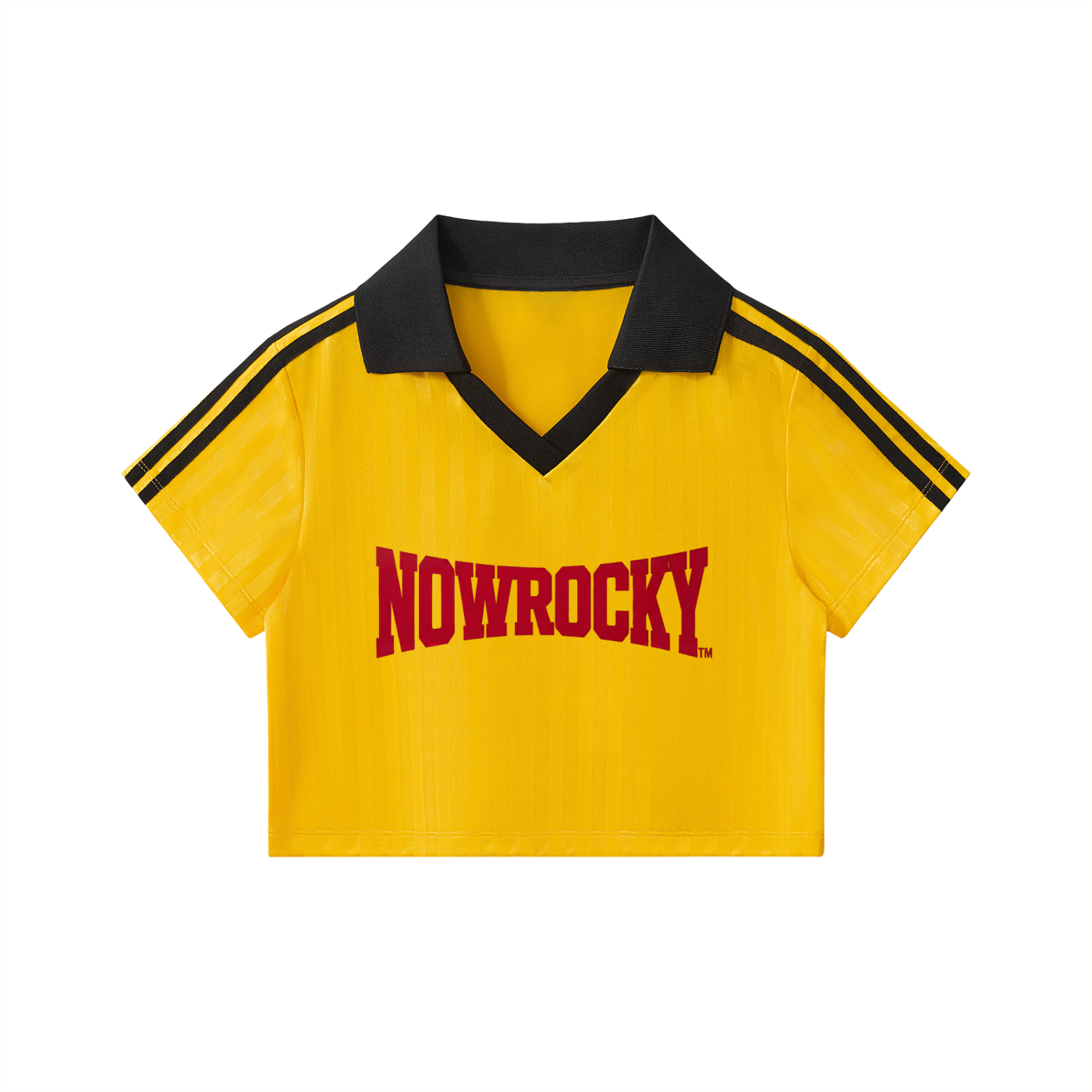 Krótki Top Jersey z Kontrastowym Kołnierzykiem – Nowrocky™