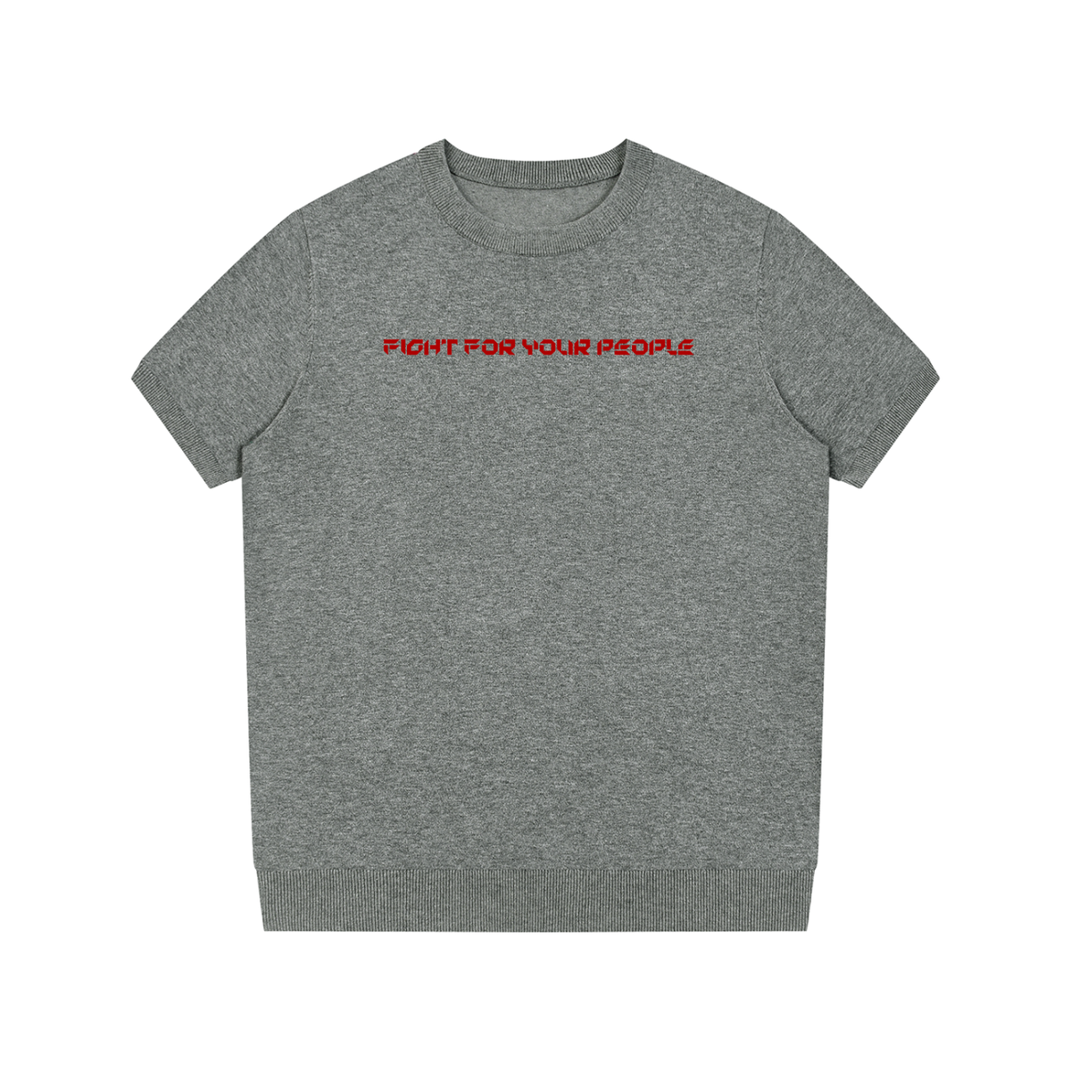 T-shirt Dziany Crewneck – Nowrocky™ — układ na płasko, strona przednia