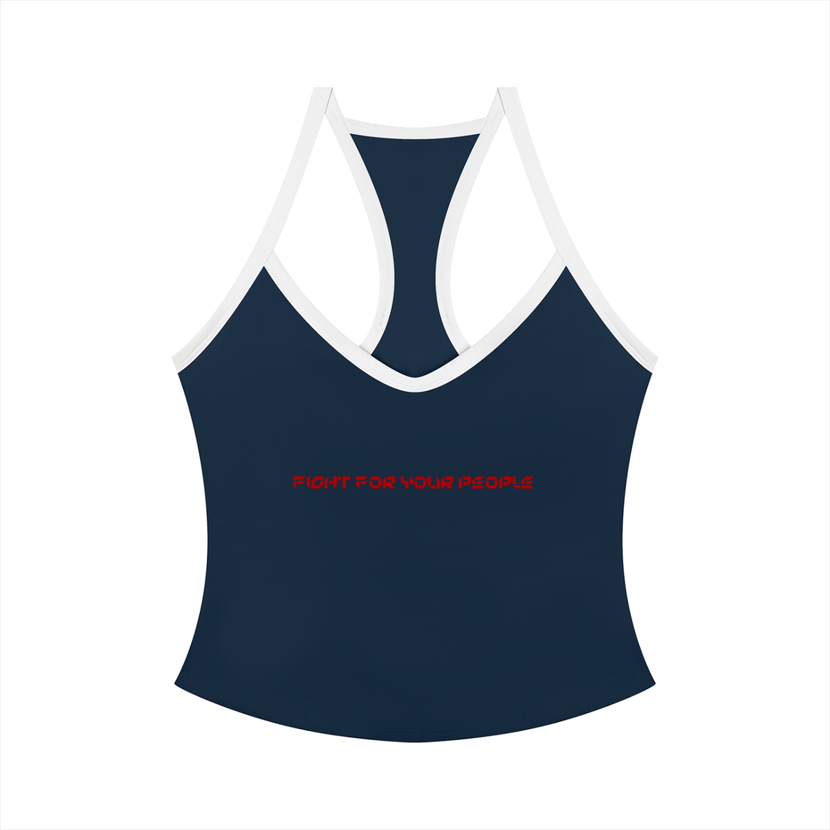 Tank Top Color Block Racerback – Nowrocky™ — top na modelce, cała sylwetka