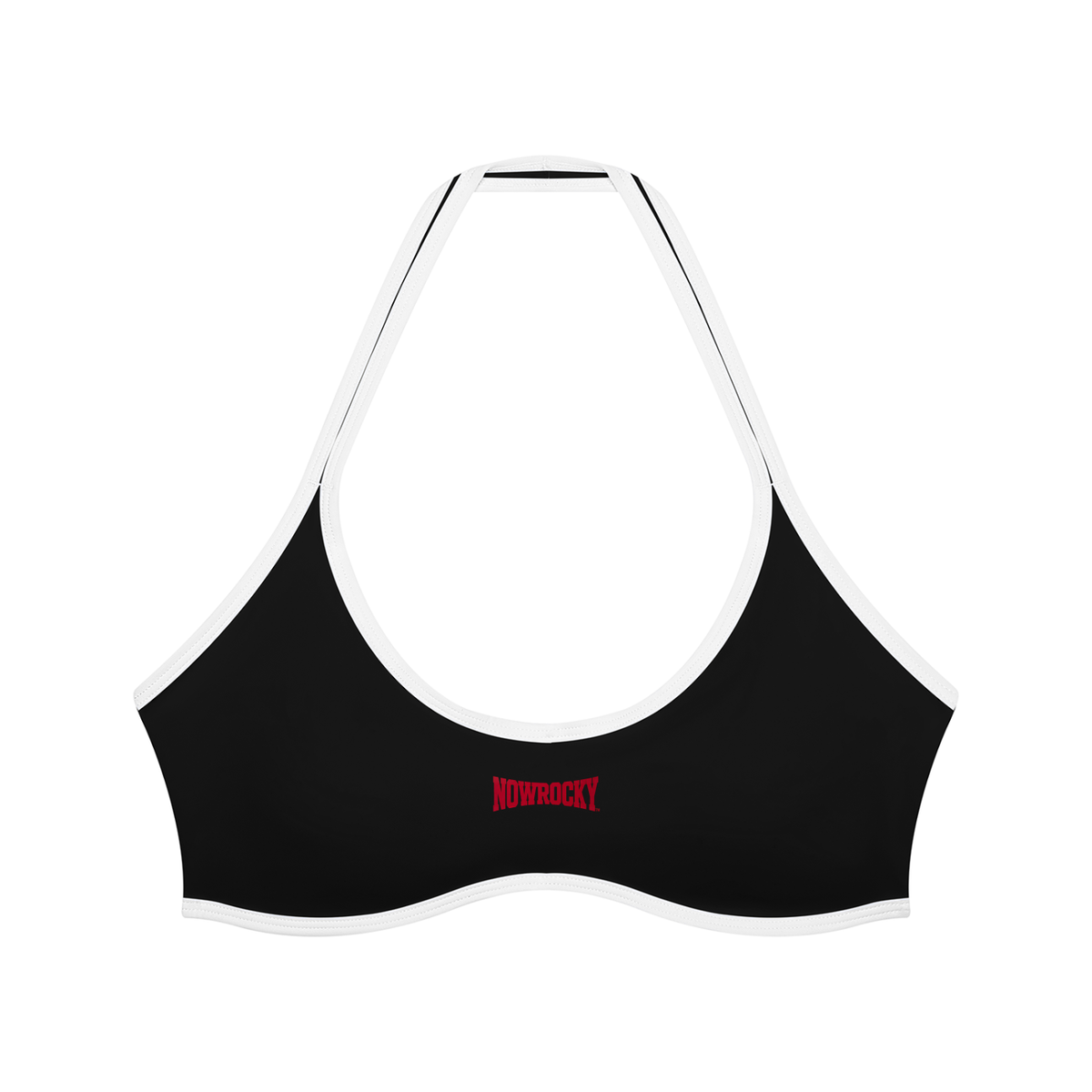 Biustonosz Sportowy Halter Color Block – Nowrocky™ — stanik sportowy halter w bloki kolorów, przód