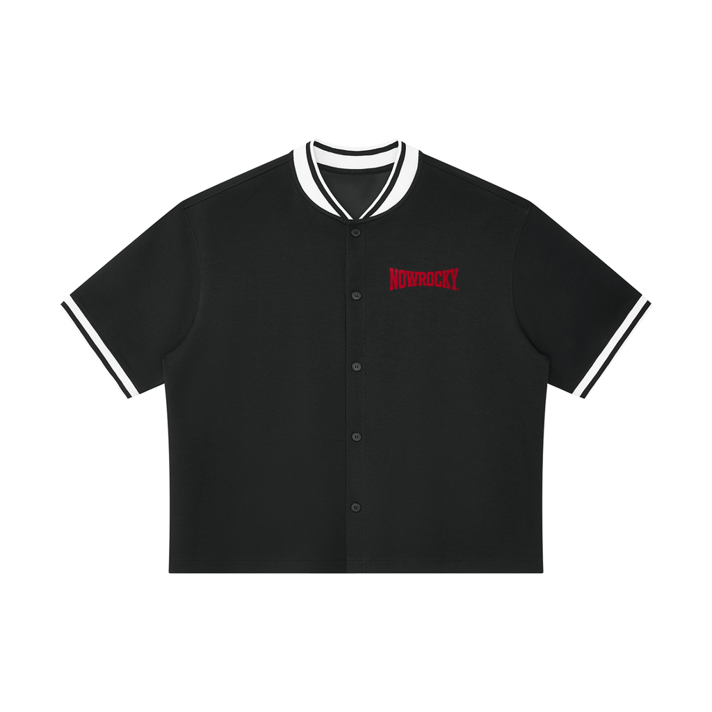 Jersey Baseball Oversized Contrast Rib – Nowrocky™ — koszulka baseballowa oversize, przód
