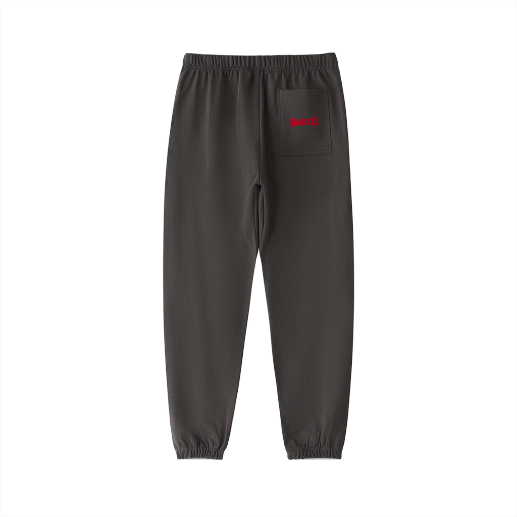 Spodnie Dresowe Heavyweight Cotton – Nowrocky™ — ujęcie z profilu, prosta nogawka