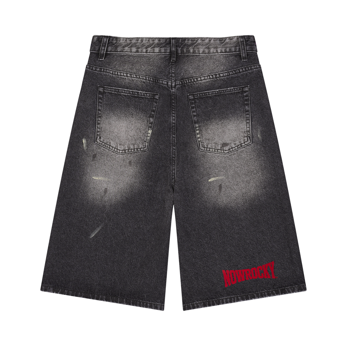 Szorty Jeansowe Vintage Wash Wide Leg – Nowrocky™ — szorty od tyłu, tylne kieszenie