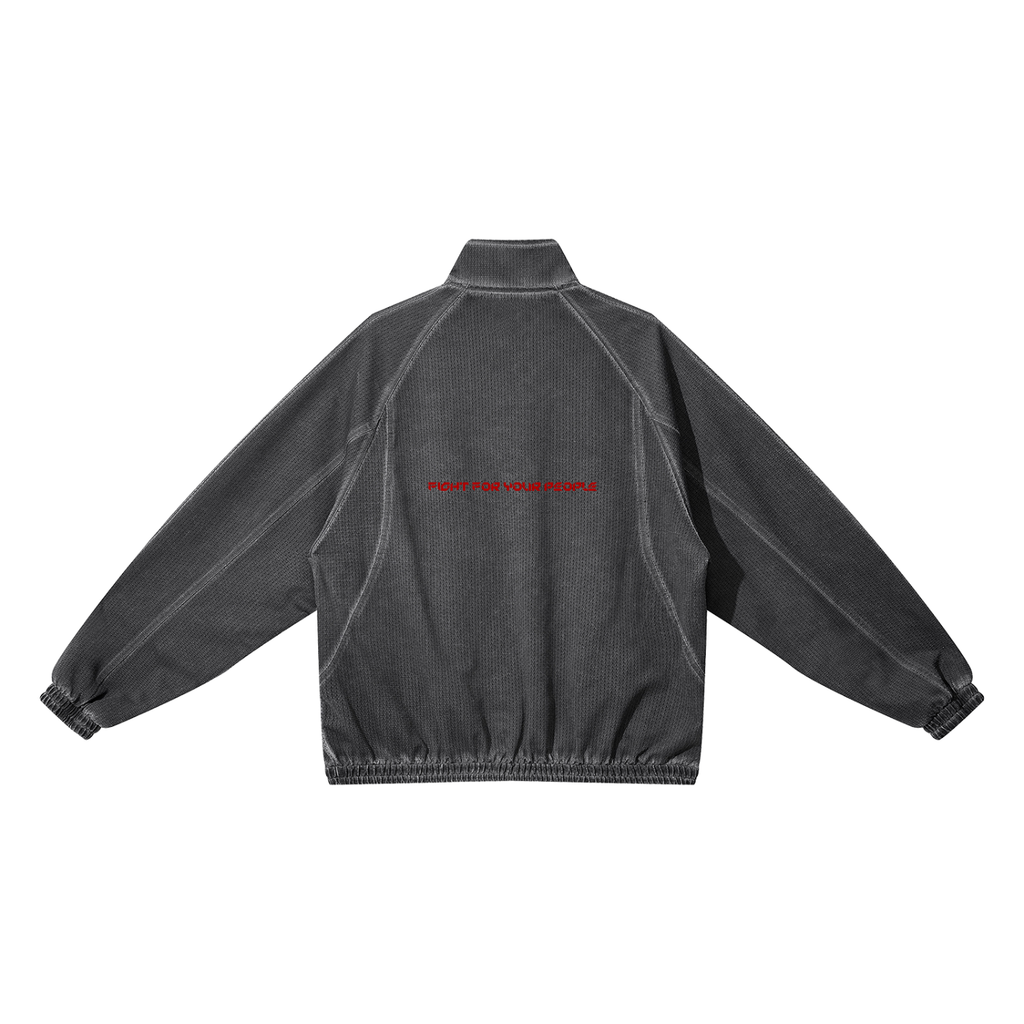 Kurtka Mesh Vintage Wash Full Zip – Nowrocky™ — kurtka od tyłu, pełna długość