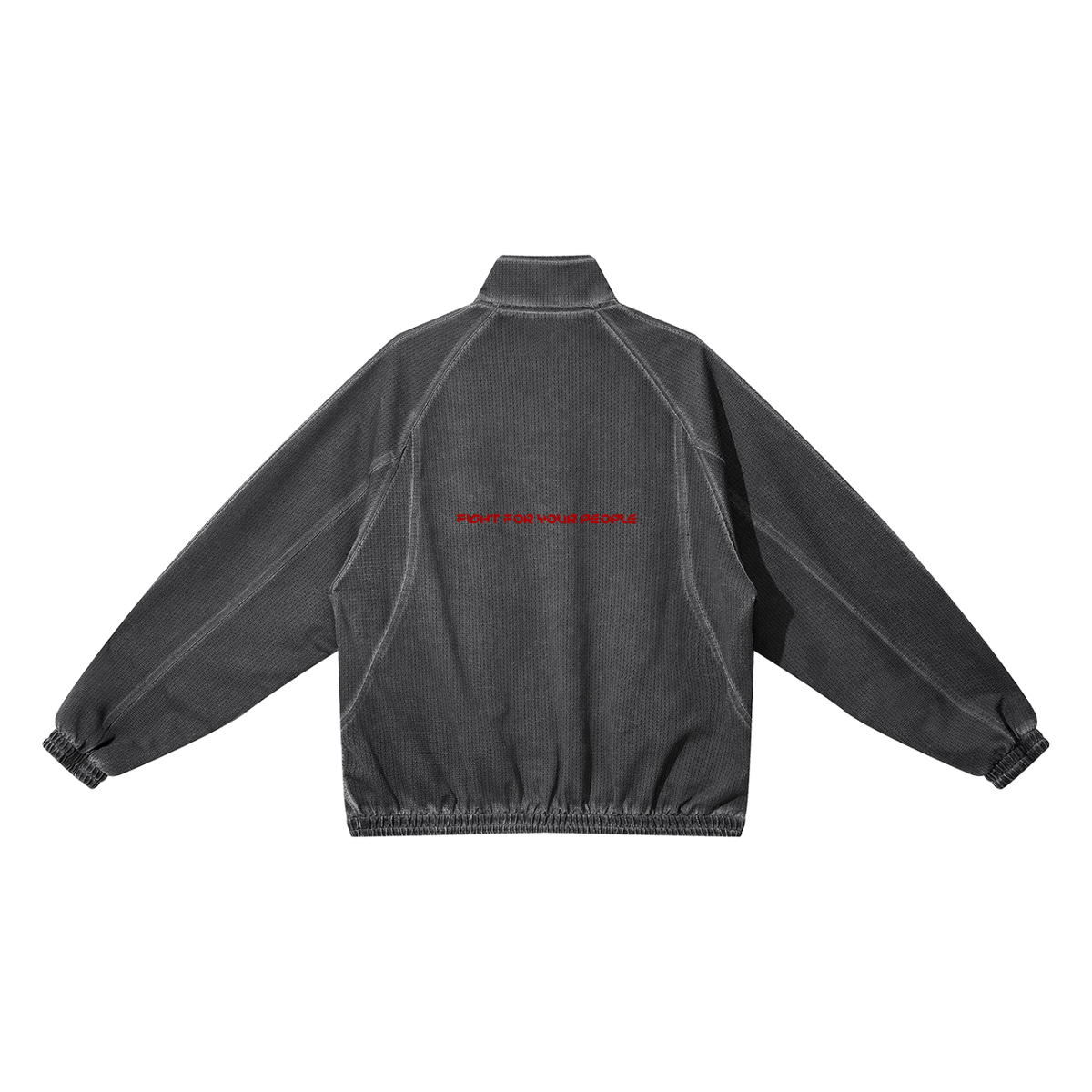 Kurtka Mesh Vintage Wash Full Zip – Nowrocky™ — kurtka od tyłu, pełna długość