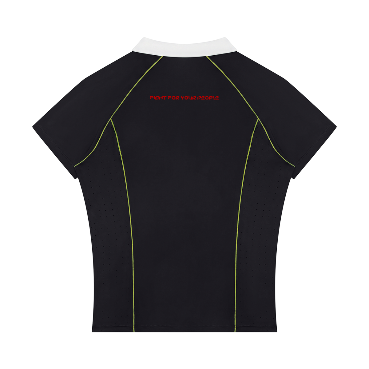 Polo Damskie Quarter-Zip Contrast Collar – Nowrocky™ — koszulka polo od tyłu na modelce