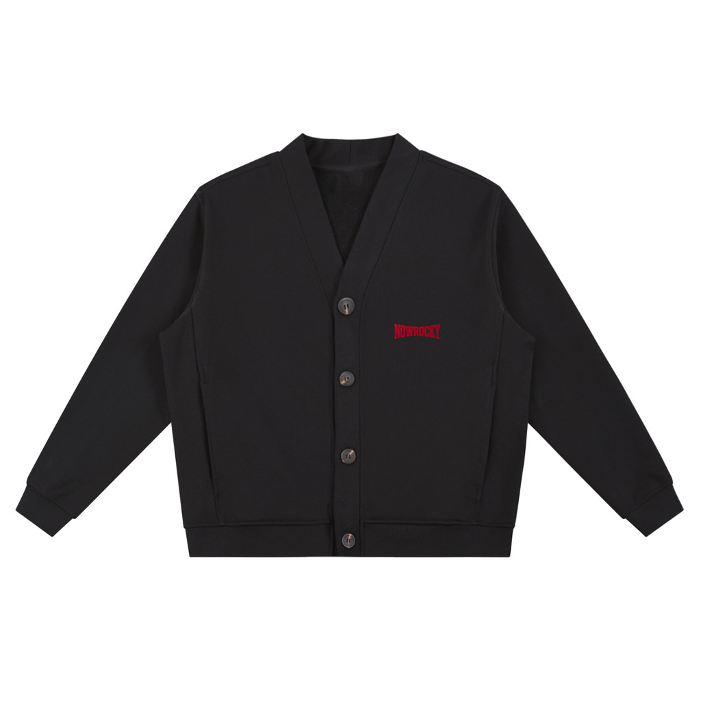 Bluza Kardigan Heavyweight V-Neck – Nowrocky™ — bluza rozpinana w serek, ujęcie z przodu