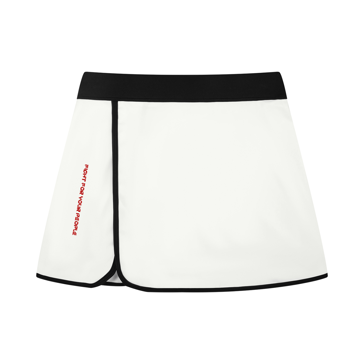 Spódnica Skort Color Block A-Line – Nowrocky™ — wewnętrzne szorty pod spódnicą, detal