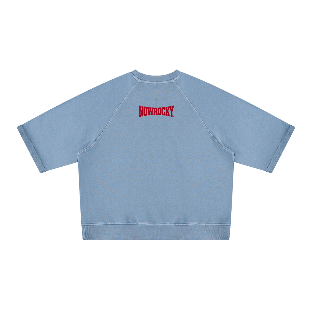 Bluza Vintage Wash Boxy Short Sleeve – Nowrocky™ — dolny ściągacz i szew boczny