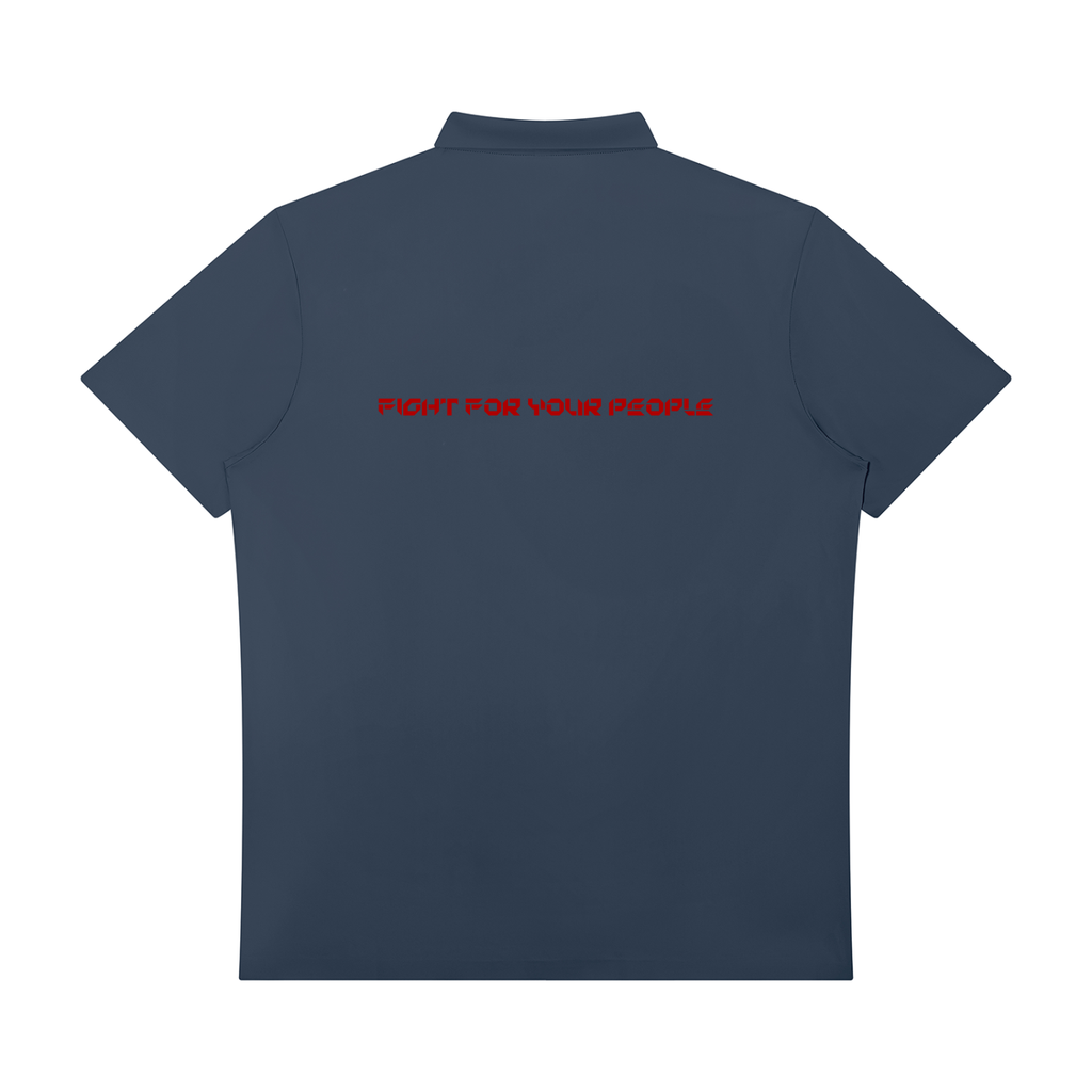 Polo Quarter-Zip Performance – Nowrocky™ — układ na płasko na jasnym tle