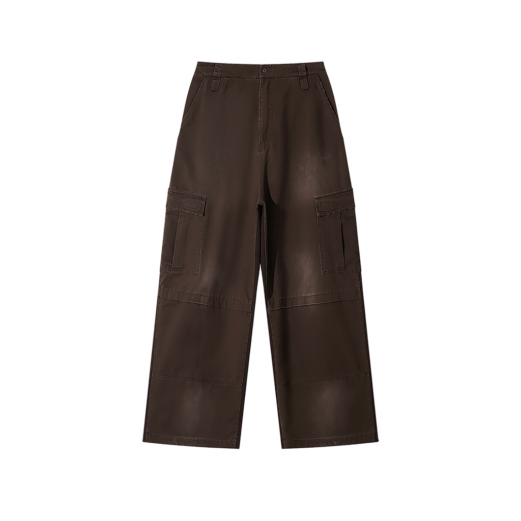Spodnie Cargo Fleece Sunfade Wash – Nowrocky™ — dres cargo na modelu, pełna sylwetka