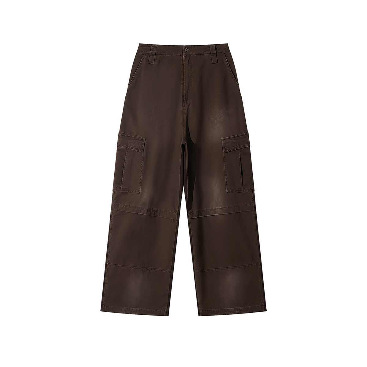 Spodnie Cargo Fleece Sunfade Wash – Nowrocky™ — dres cargo na modelu, pełna sylwetka