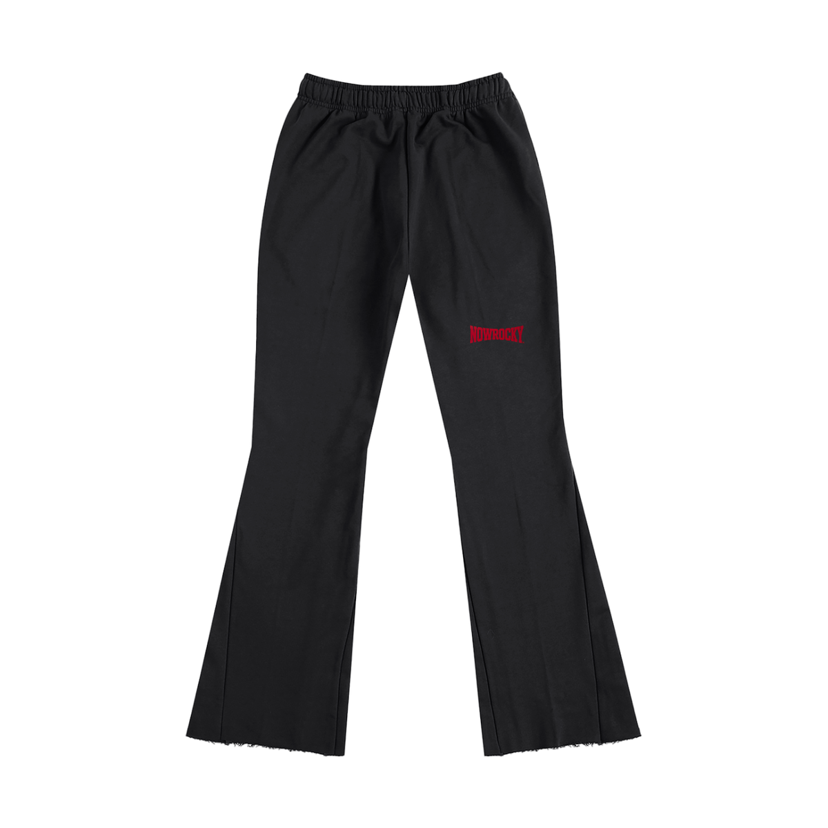 Spodnie Dresowe Flare Raw Edge – Nowrocky™ — dres flare z surowymi krawędziami, widok z tyłu