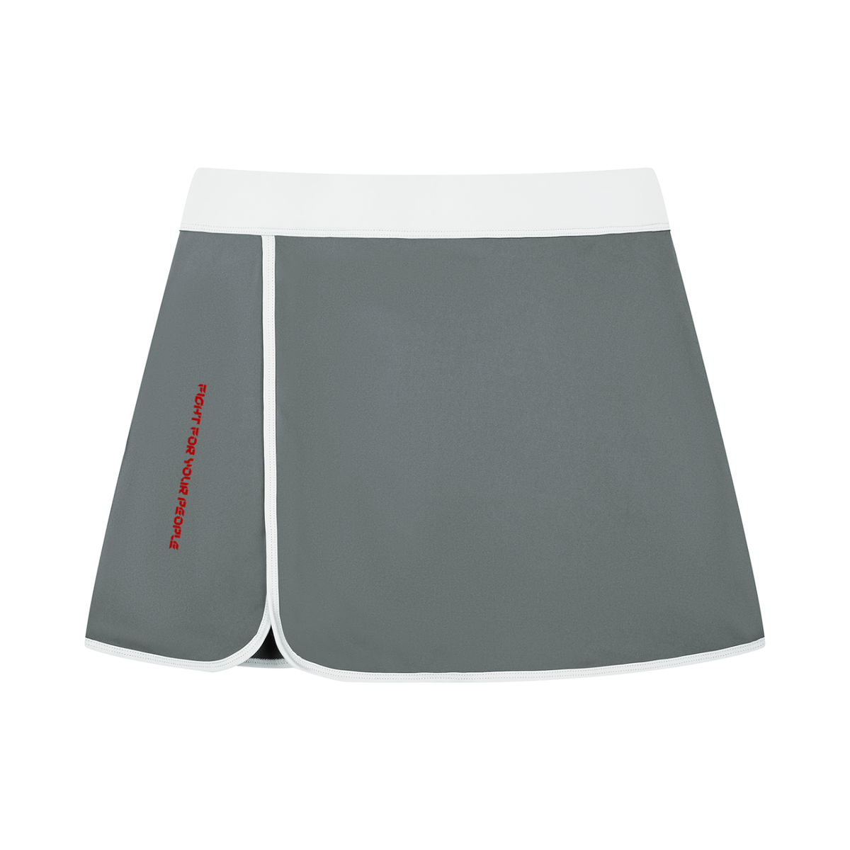 Spódnica Skort Color Block A-Line – Nowrocky™ — kobieca spódnica mini z profilu, cała sylwetka