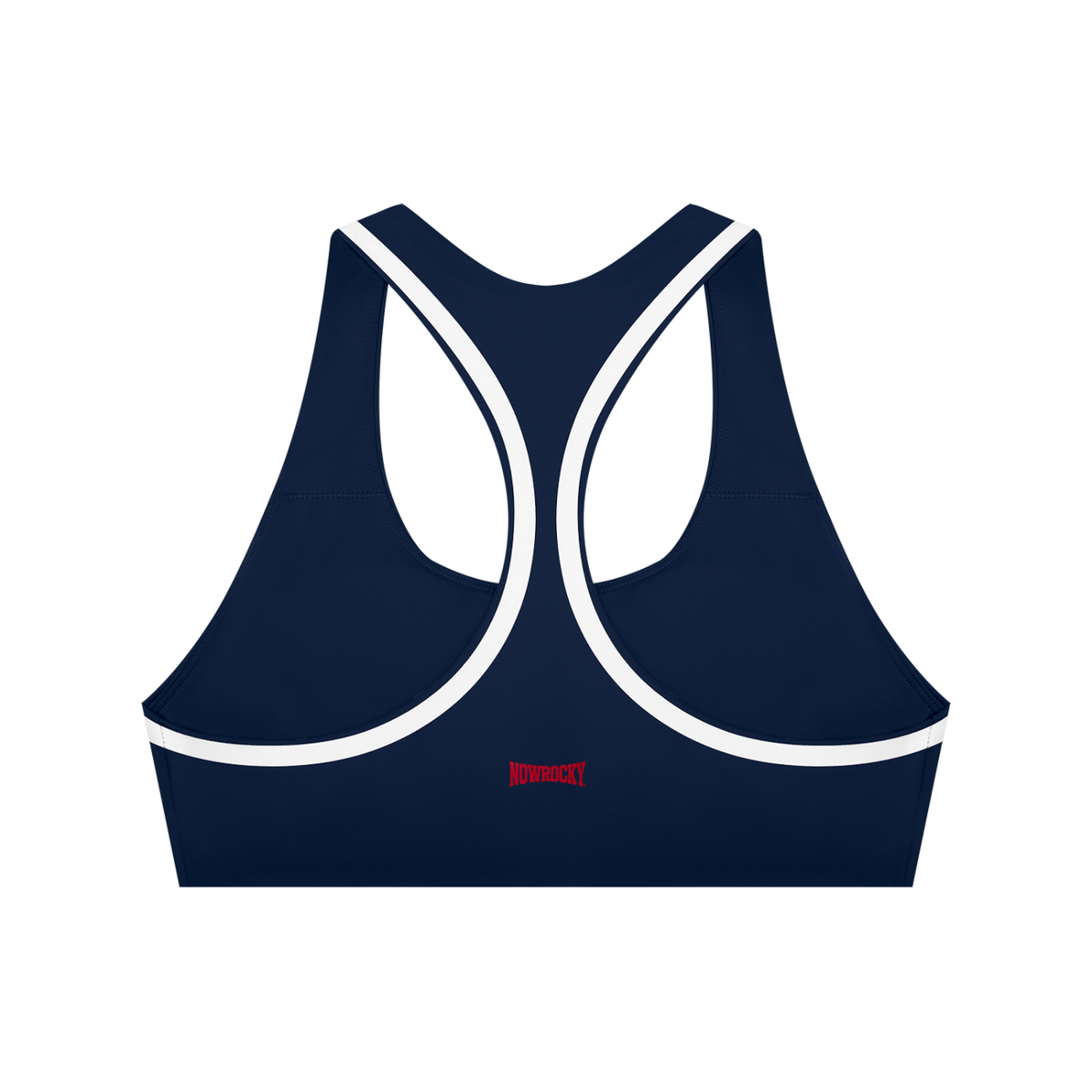 Biustonosz Sportowy Racerback Contrast Tape – Nowrocky™ — zbliżenie na kontrastową taśmę pod biustem