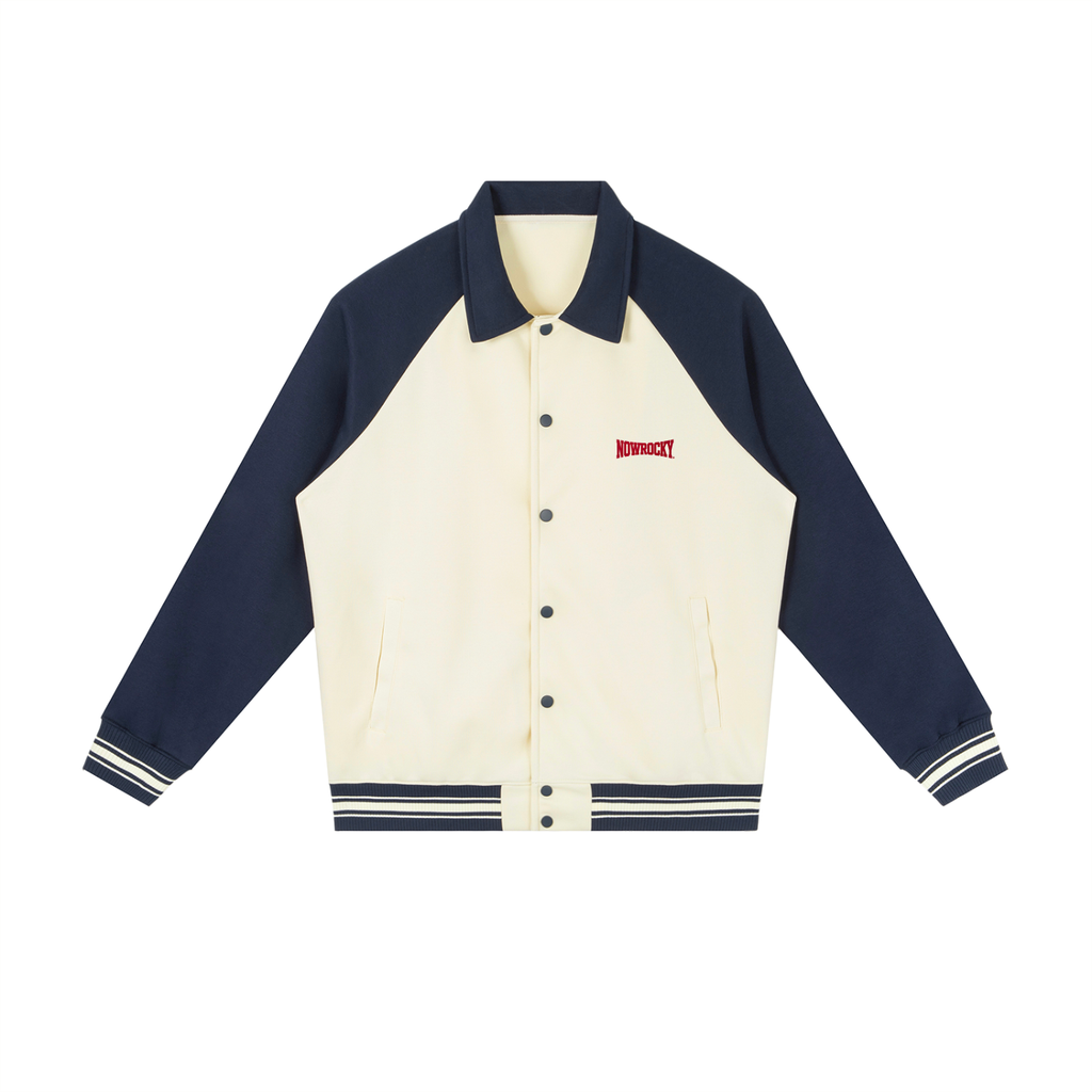 Kurtka Baseball Contrast Raglan – Nowrocky™ — ściągacz kołnierza w prążki
