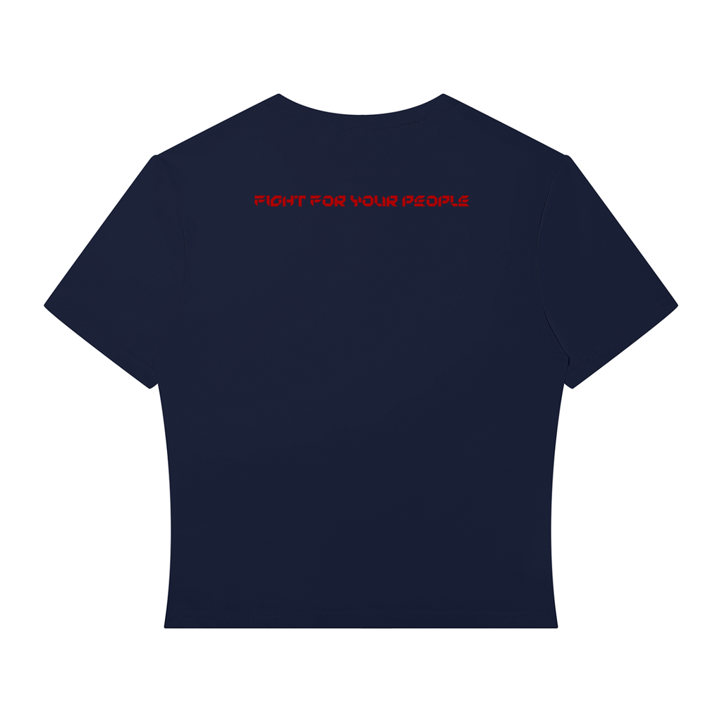 T-shirt Crop Performance – Nowrocky™ — zbliżenie na dekolt i ściągacz przy szyi