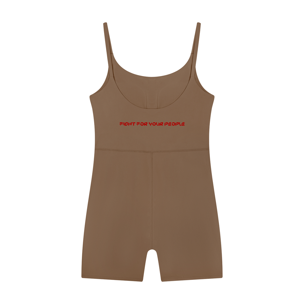 Romper Treningowy U-Neck – Nowrocky™ — układ na płasko, pełny obrys kroju