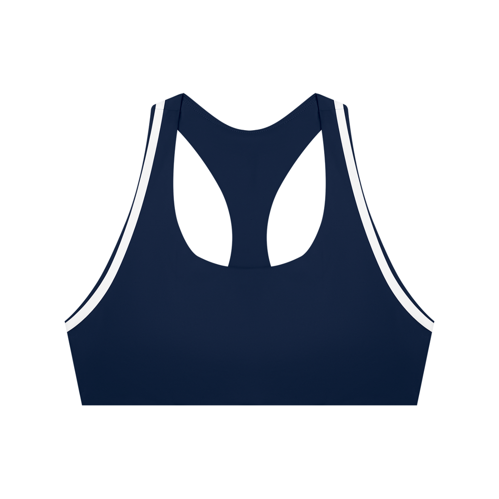 Biustonosz Sportowy Racerback Contrast Tape – Nowrocky™ — biustonosz sportowy z profilu, taśma na boku