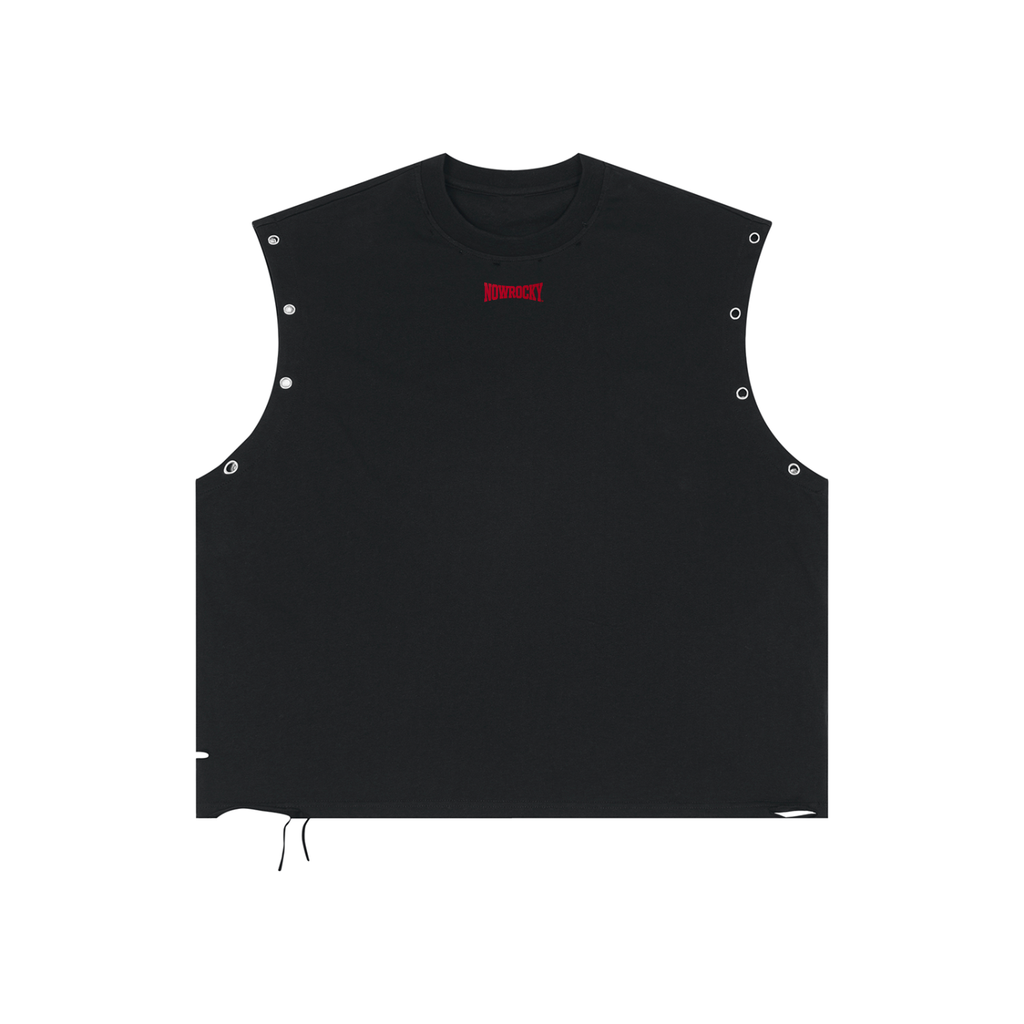 Tank Top Distressed Grommet w kolorze czarny – Nowrocky (streetwear)