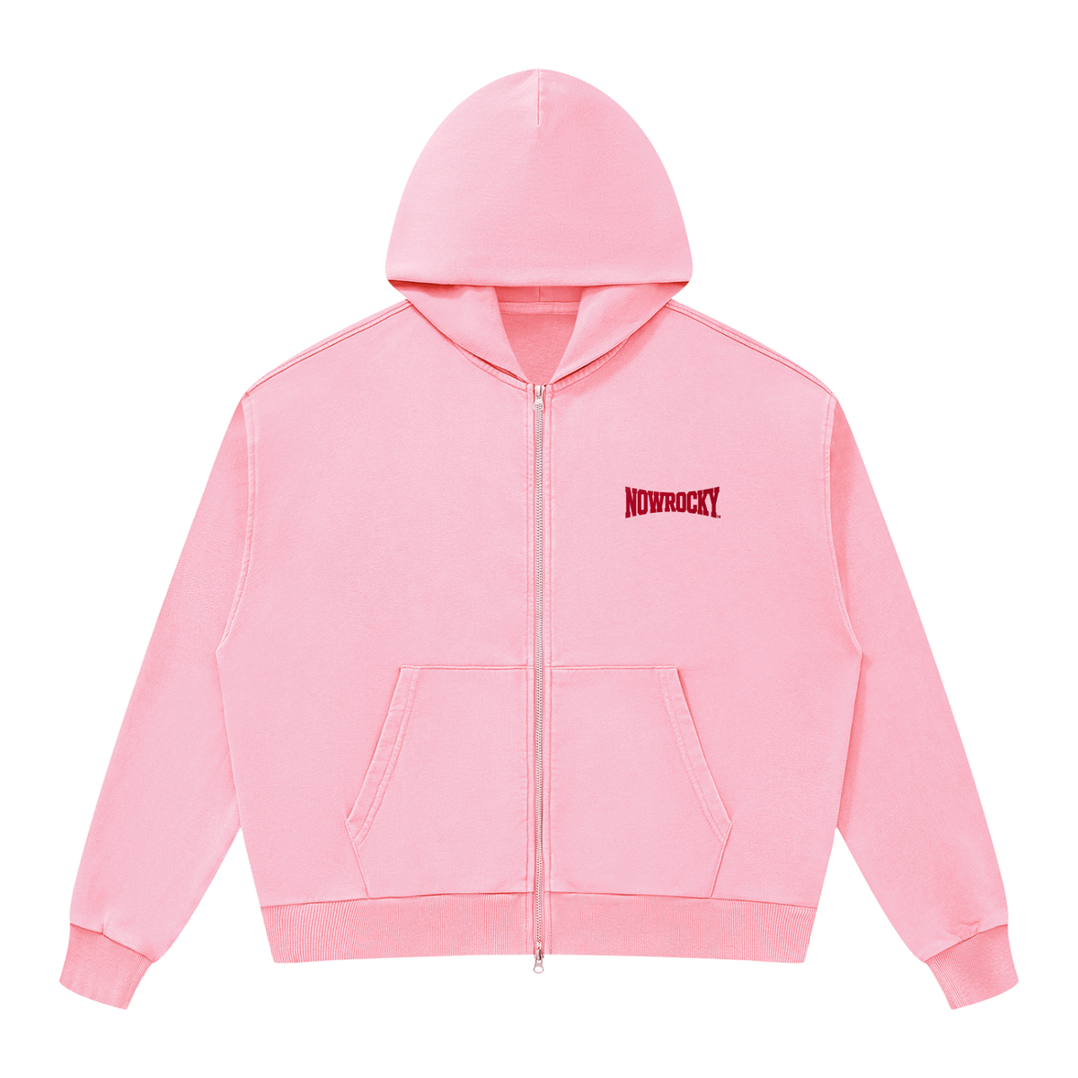 Bluza Rozpinana Boxy Mineral Wash w kolorze rozowy – Nowrocky (streetwear)