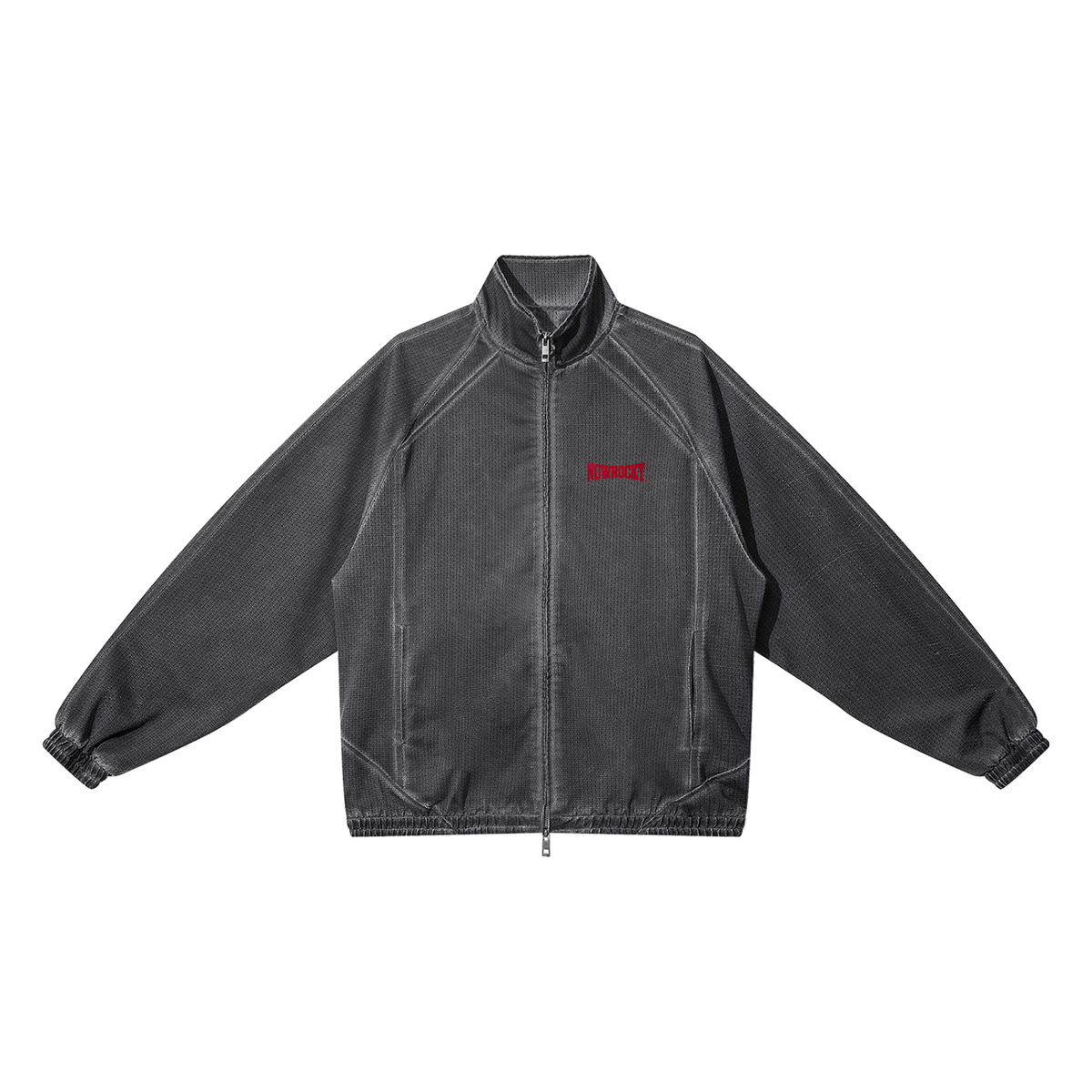Kurtka Mesh Vintage Wash Full Zip – Nowrocky™ — kurtka na zamek z panelem mesh, przód