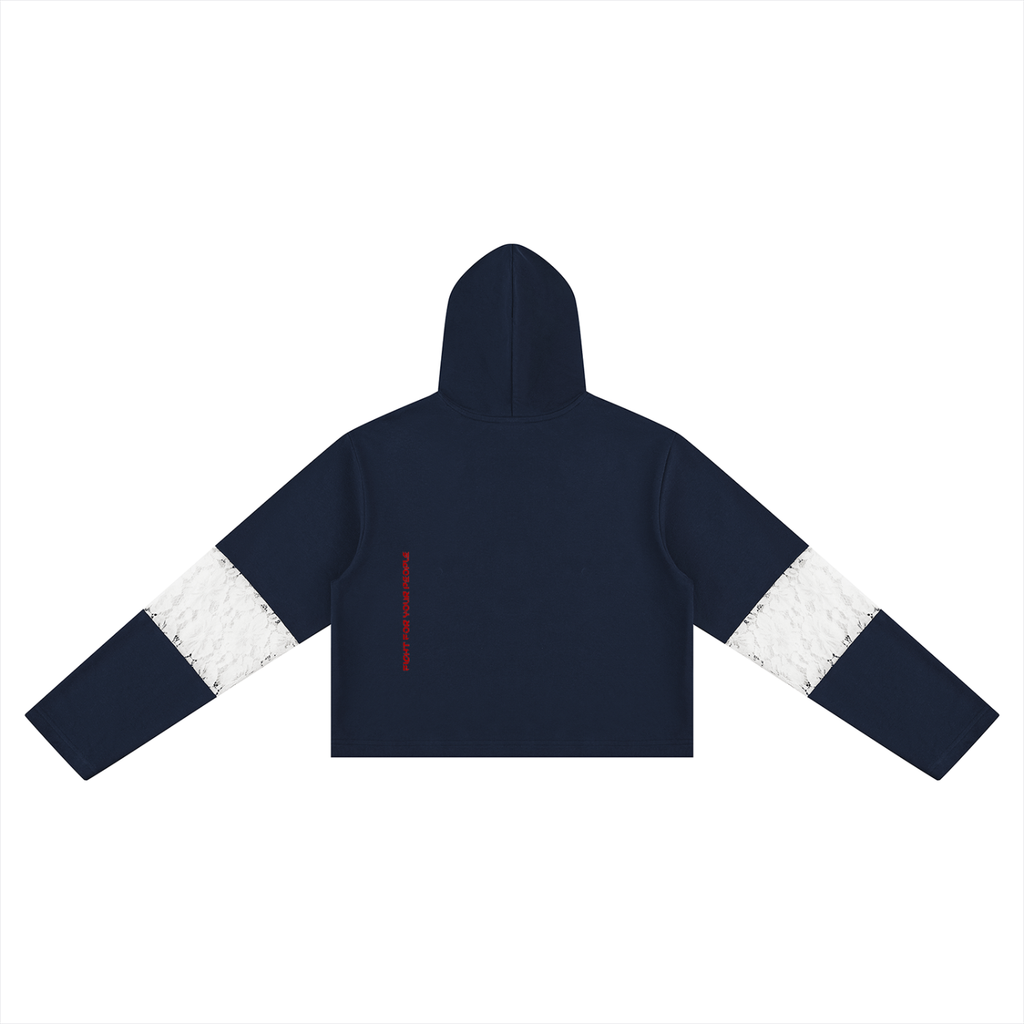 Bluza z Kapturem Crop Koronka – Nowrocky (streetwear)