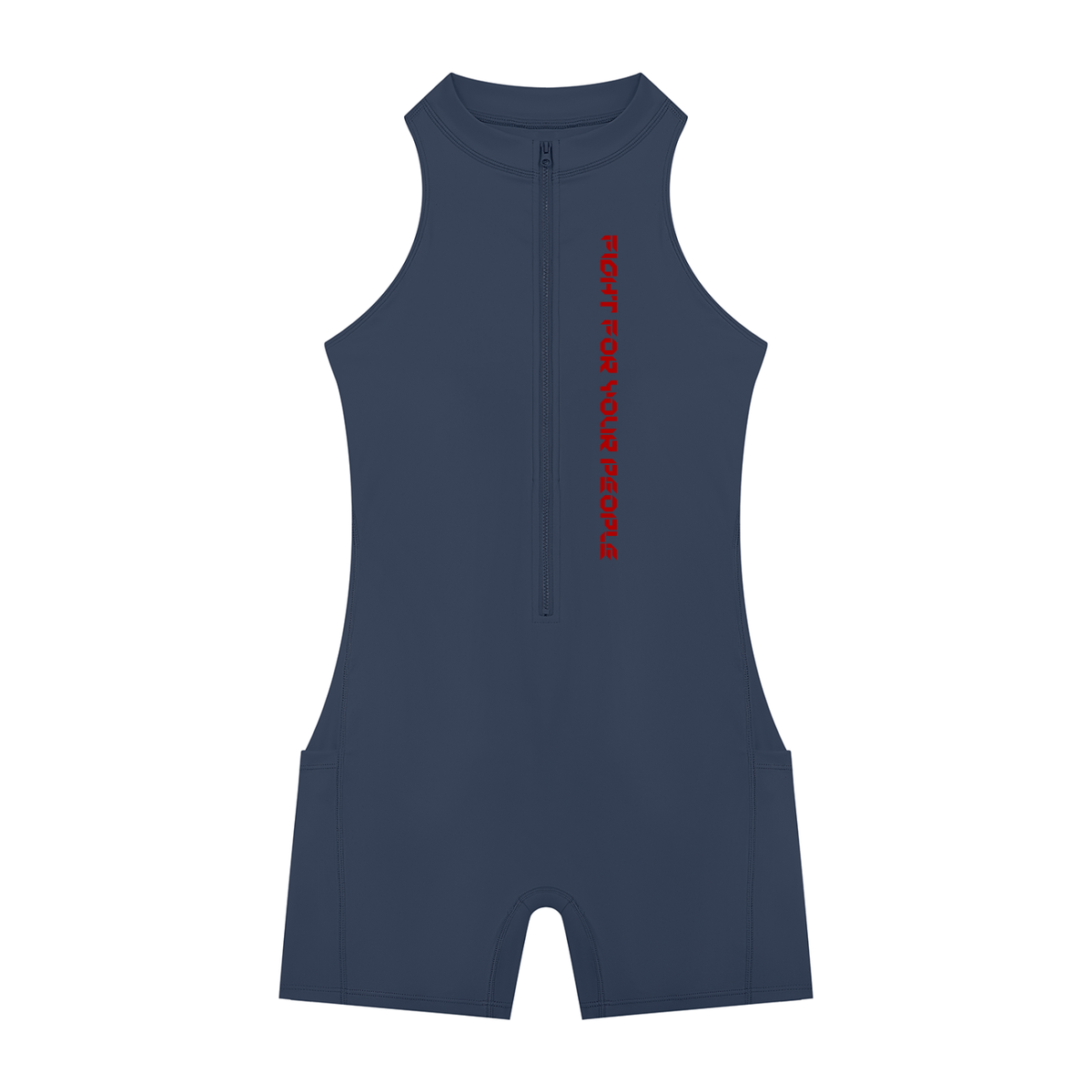 Romper Quarter-Zip z Wycięciami – Nowrocky™ — faktura elastycznego materiału w zbliżeniu