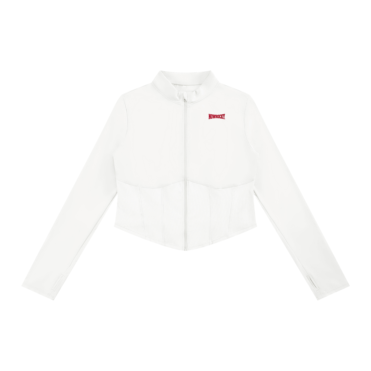 Kurtka Cropped Full-Zip Slim Fit – Nowrocky™ — kołnierz i wykończenie dekoltu