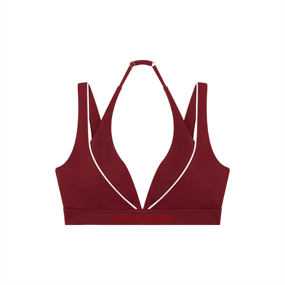 Biustonosz Sportowy Halter Deep V – Nowrocky™ — top sportowy z profilu, cała sylwetka