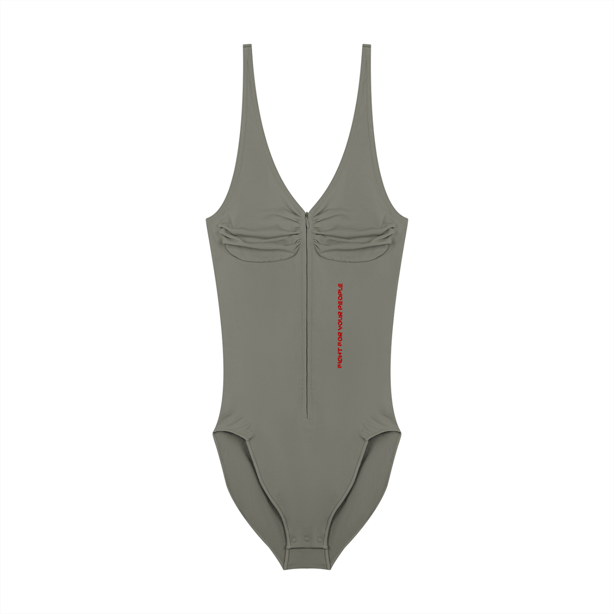 Body Full-Zip Ruched – Nowrocky™ — detal marszczeń na biodrze