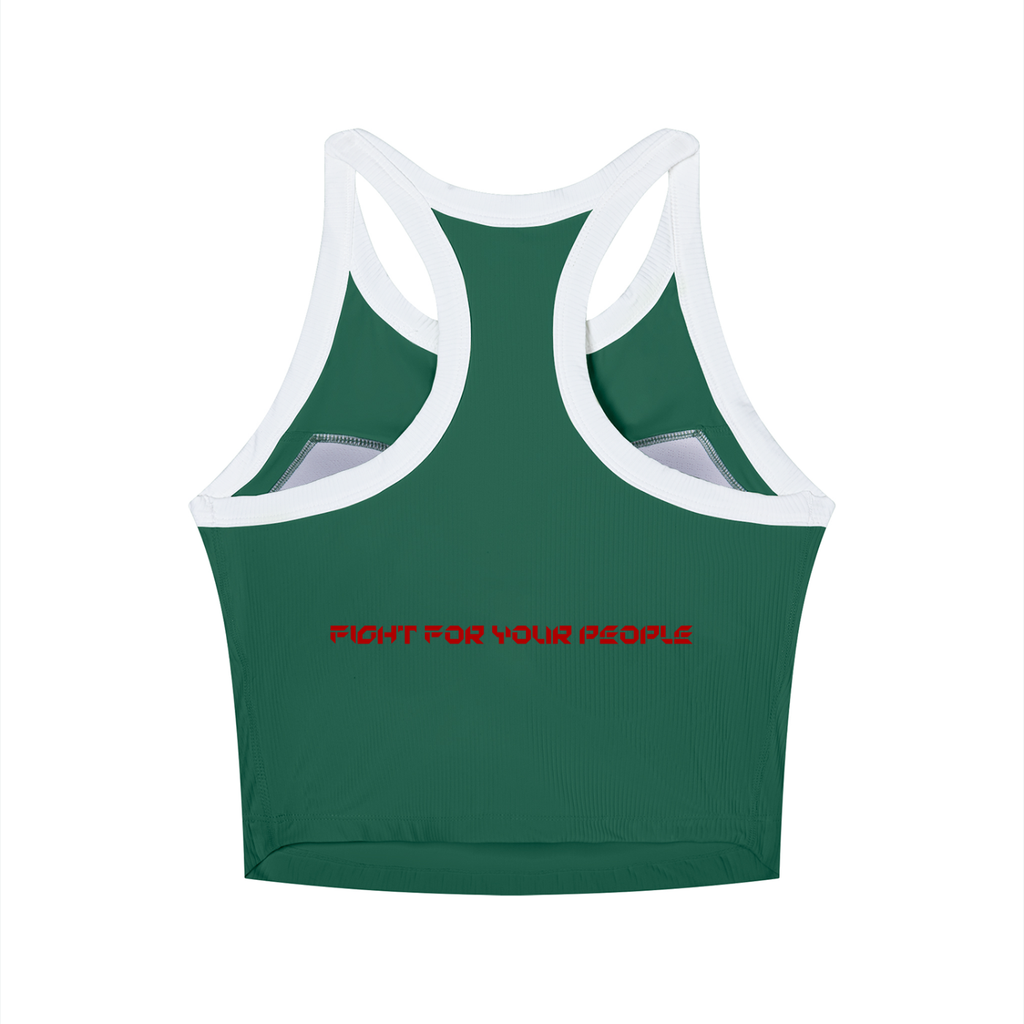Tank Top Color Block Prążkowany – Nowrocky™ — zbliżenie na prążkowany splot dzianiny