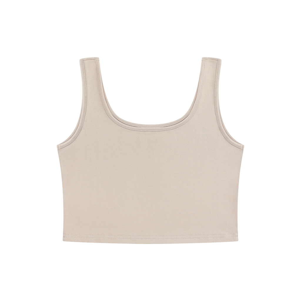 Tank Top Crop Bodycon – Nowrocky™ — dekolt i obszycie górnej krawędzi
