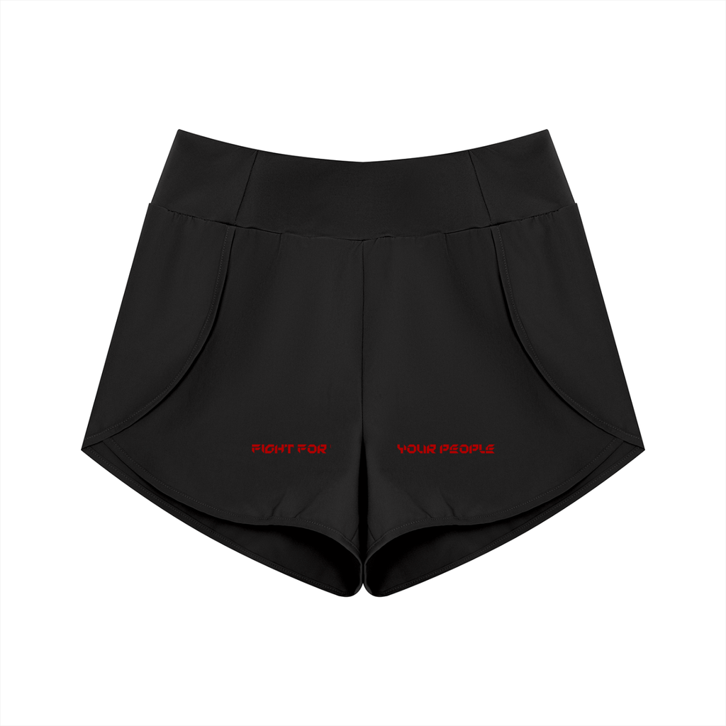 Szorty High Rise 2-in-1 – Nowrocky™ — damskie szorty sportowe z wysokim stanem, ujęcie z przodu na modelce