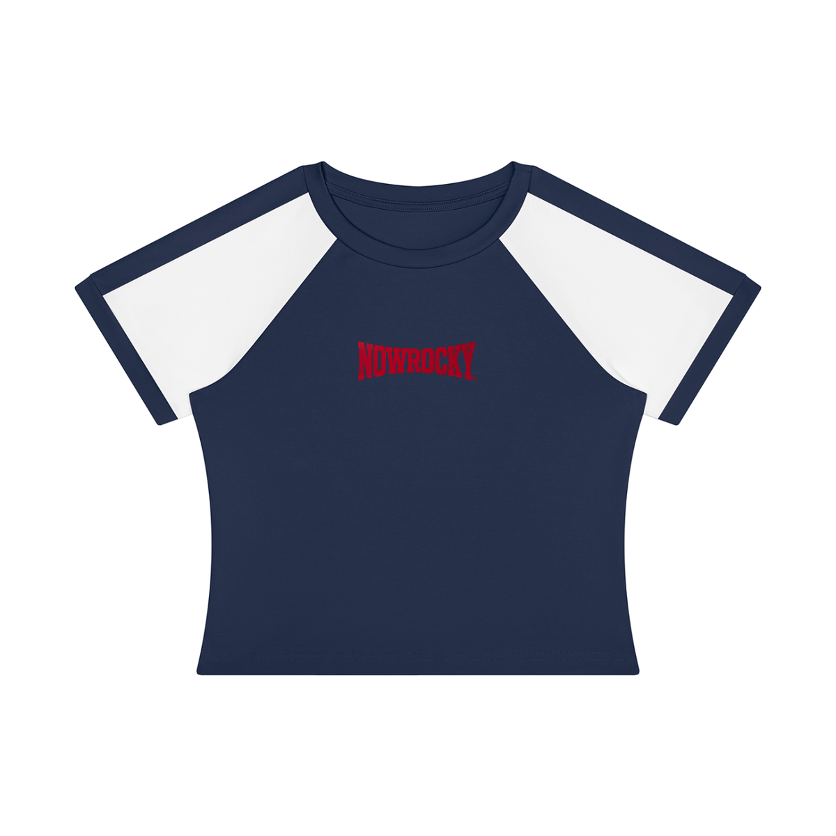 T-shirt Slim Raglan Color Block – Nowrocky™ — zbliżenie na styk dwóch kolorów na rękawie