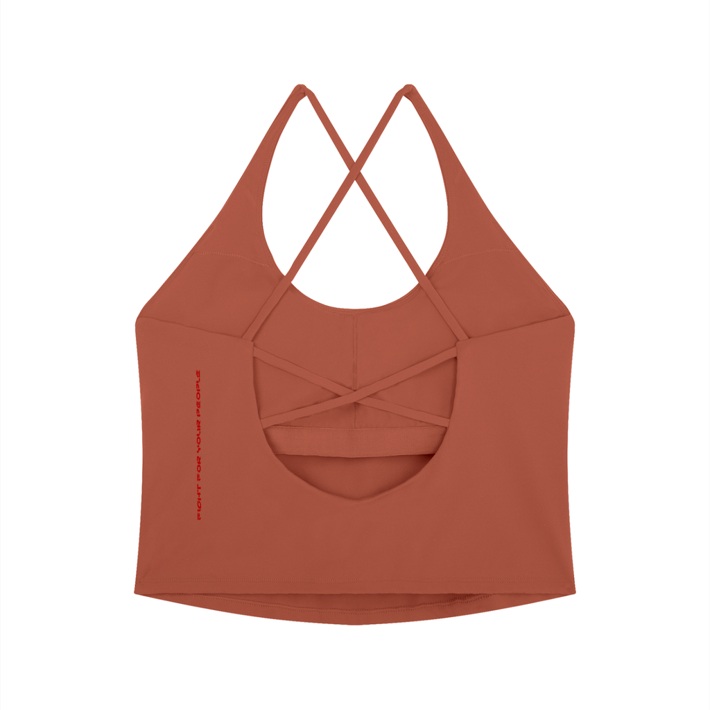 Tank Top Halter Cross Back – Nowrocky™ — skrzyżowanie ramiączek w zbliżeniu